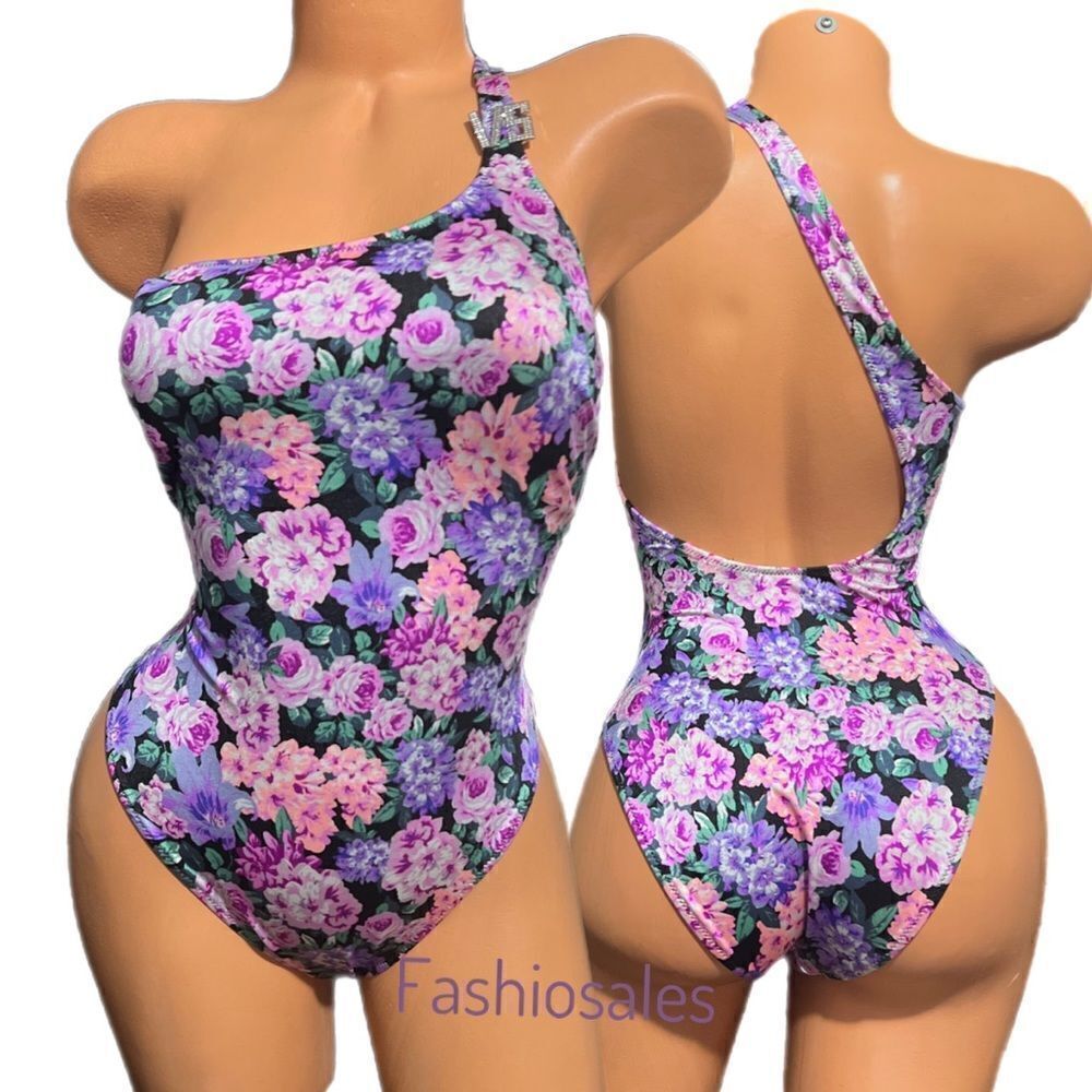 Victorias Secret Swim Bling VS Shine One Shoulder One-piece Swimsuit Floral
